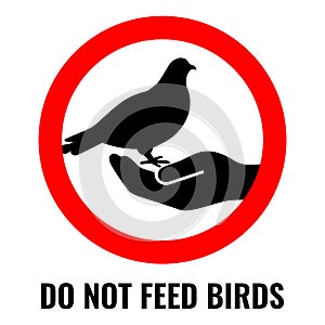 Please do not feed the birds vector sign