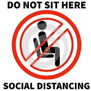 Fare non sedersi sul O19 epidemia bianco mantenere sociale distanza ufficio 