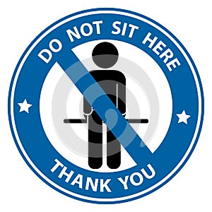 Please don`t sit here for Keep Social Distance photo
