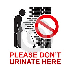 Please don`t urinate here sign. photo