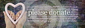 Please donate with love word cloud photo