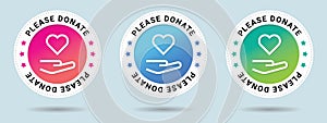Please Donate stamp vector illustration.
