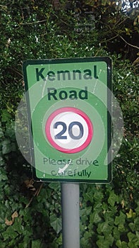 Please Drive carefully 20 m.p.h