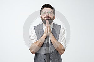 Please help me concept. Bearded man need a help