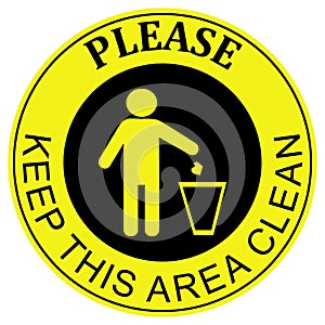Please keep this area clean symbol, sticker,icon