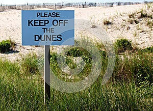 Please Keep Off The Dunes sign