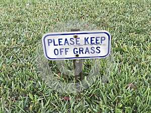 Please Keep off Grass Sign. Photo image