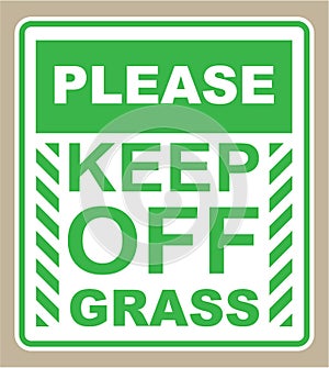 Please Keep off the Grass Sign vector