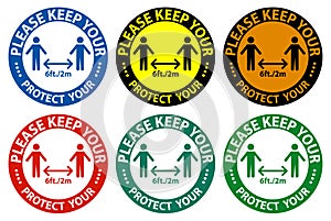 Please keep your distance,Protect your social Distancing Sign Isolate On White Background,Vector Illustration EPS.10