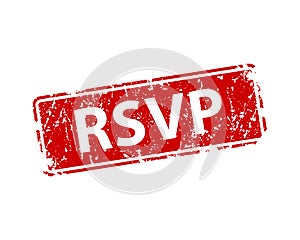 Please respond stamp vector texture. RSVP rubber cliche imprint. Web or print design element for sign, sticker, label