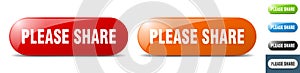 please share button. key. sign. push button set