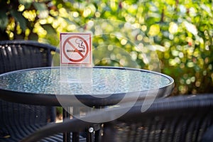 please Stop smoking concept No smoking sign in the coffee shop g