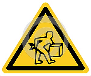 Please use the correct lifting posture.warning sign