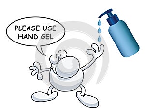 Please use hand gel message