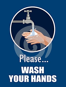 Please Wash Your Hands Sign.vector illustration