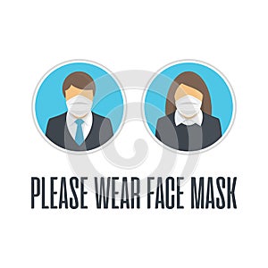 Please wear face mask. photo