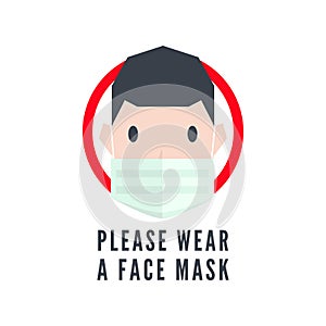 Please wear a face mask sign.