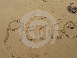 Please word written on sand.