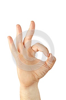 Pleased hand gesture