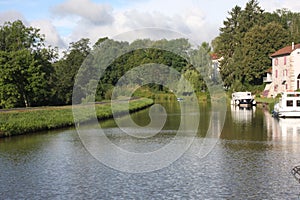 Pleasure boat on the Canal des Voges in France