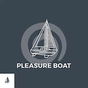 Pleasure Boat Icon Vector.