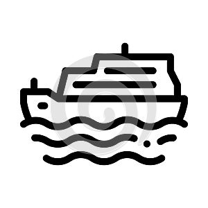 Pleasure Boat Icon Vector Outline Illustration