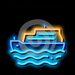Pleasure Boat neon glow icon illustration