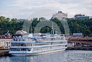 Pleasure boat in Odessa sea port