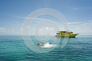 Pleasure-boat on the sea