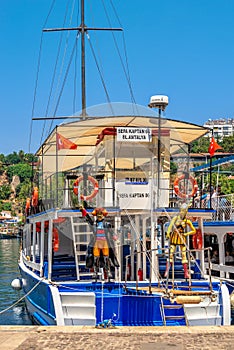 Pleasure boats in the harbor of Antalya, Turkey