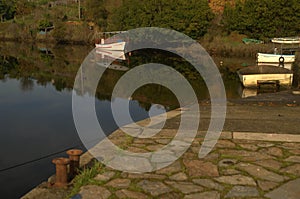 Pleasure boats in the river Mendo de A Coruña