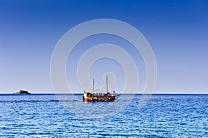 Pleasure craft boat in Adriatic sea