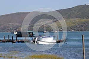 Pleasure craft on Knysna Lagoon, South Africa