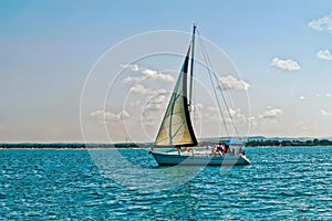 Pleasure sailing yacht on the Black sea