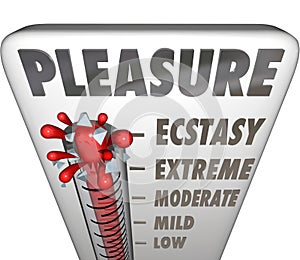 Pleasure Thermometer Measuring Enjoyment Comfort Ecstasty Level