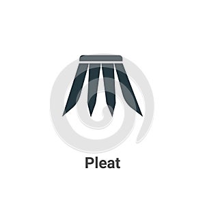 Pleat vector icon on white background. Flat vector pleat icon symbol sign from modern sew collection for mobile concept and web