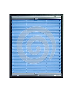 Pleated blind - light blue azure color