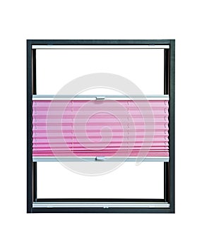 Pleated blind partially opened - pink color