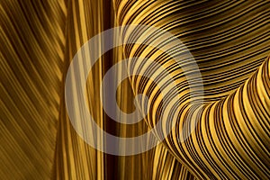 Pleated Fabric in long line drape with shadow