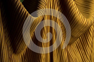 Pleated Fabric in long line drape with shadow