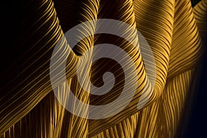 Pleated Fabric in long line drape with shadow