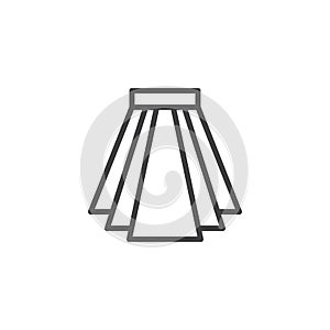 Pleated skirt outline icon