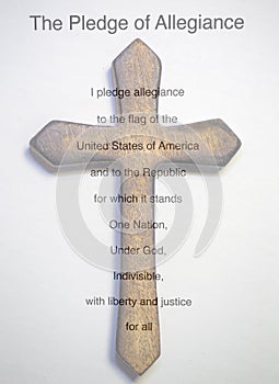 The Pledge of Allegiance overlaid with cross photo