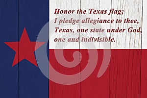 Pledge of allegiance to the Texas state flag photo