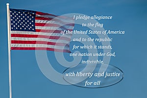 Pledge of allegiance under a magnifying glass photo