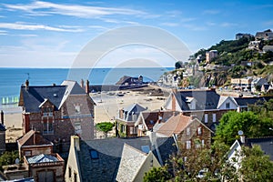 Pleneuf Val Andre city and beach view, Brittany, France