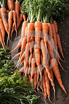 Plentiful carrot harvest Carrot abundance Bountiful carrot crop Carrot harvest season Fresh carrot yield photo