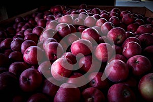 Plentiful of red apples