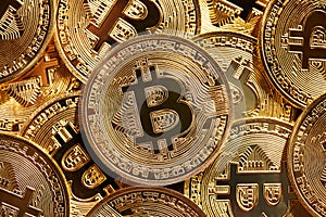 Plenty Bitcoin golden coins