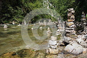 Plenty of cairn in the canyon of Vintgar